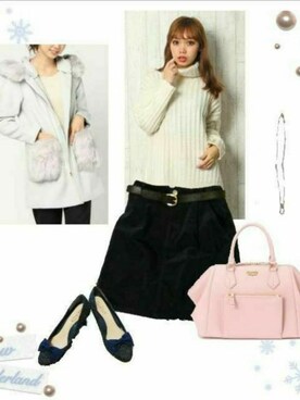 「bye bye（バイバイ）のアイテム（ジャケット/アウター）」を使った、柚子林檎さん（レディース・158cm）の冬コーディネート