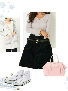 「bye bye（バイバイ）のアイテム（ジャケット/アウター）」を使った、柚子林檎さん（レディース・158cm）の冬コーディネート