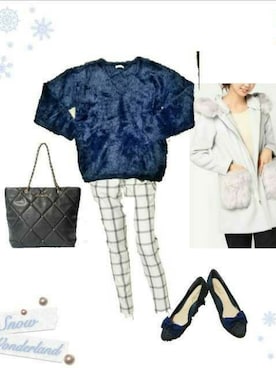 「bye bye（バイバイ）のアイテム（ジャケット/アウター）」を使った、柚子林檎さん（レディース・158cm）の冬コーディネート