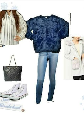 「bye bye（バイバイ）のアイテム（ジャケット/アウター）」を使った、柚子林檎さん（レディース・158cm）の冬コーディネート