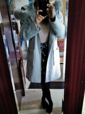 「bye bye（バイバイ）のアイテム（ジャケット/アウター）」を使った、柚子林檎さん（レディース・158cm）の冬コーディネート