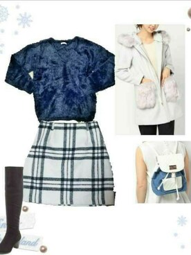 「bye bye（バイバイ）のアイテム（ジャケット/アウター）」を使った、柚子林檎さん（レディース・158cm）の冬コーディネート