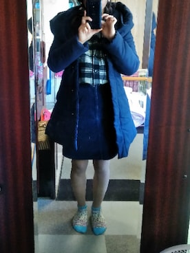 「CECIL McBEE（セシルマクビー）のアイテム（ダウンジャケット/コート）」を使った、柚子林檎さん（レディース・158cm）の冬コーディネート