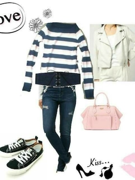 「bye bye（バイバイ）のアイテム（ジャケット/アウター）」を使った、柚子林檎さん（レディース・158cm）の春コーディネート