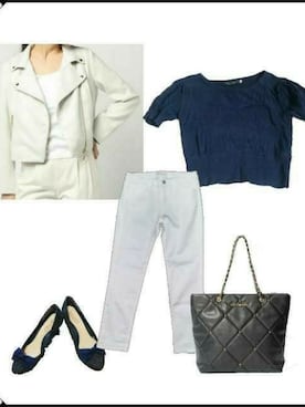 「bye bye（バイバイ）のアイテム（ジャケット/アウター）」を使った、柚子林檎さん（レディース・158cm）の春コーディネート