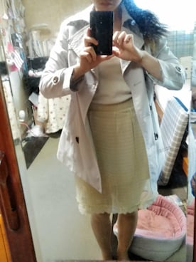 「CECIL McBEE（セシルマクビー）のアイテム（トレンチコート）」を使った、柚子林檎さん（レディース・158cm）の春コーディネート