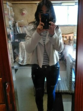 「bye bye（バイバイ）のアイテム（ジャケット/アウター）」を使った、柚子林檎さん（レディース・158cm）の春コーディネート