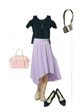 「CECIL McBEE（セシルマクビー）のアイテム（アンサンブル）」を使った、柚子林檎さん（レディース・158cm）の夏コーディネート