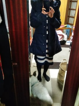 「CECIL McBEE（セシルマクビー）のアイテム（ダウンジャケット/コート）」を使った、柚子林檎さん（レディース・158cm）の秋コーディネート