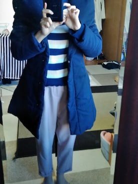 「CECIL McBEE（セシルマクビー）のアイテム（ダウンジャケット/コート）」を使った、柚子林檎さん（レディース・158cm）の秋コーディネート