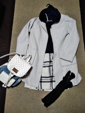 「bye bye（バイバイ）のアイテム（ジャケット/アウター）」を使った、柚子林檎さん（レディース・158cm）の冬コーディネート