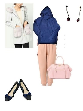 「bye bye（バイバイ）のアイテム（ジャケット/アウター）」を使った、柚子林檎さん（レディース・158cm）の冬コーディネート