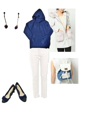 「bye bye（バイバイ）のアイテム（ジャケット/アウター）」を使った、柚子林檎さん（レディース・158cm）の冬コーディネート