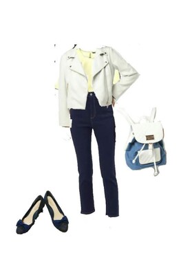 「bye bye（バイバイ）のアイテム（ジャケット/アウター）」を使った、柚子林檎さん（レディース・158cm）の春コーディネート