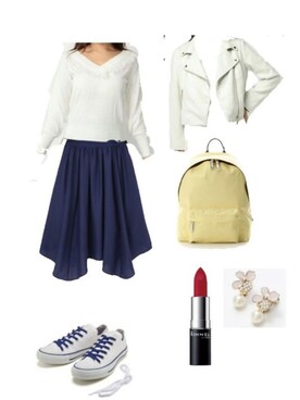 「bye bye（バイバイ）のアイテム」を使った、柚子林檎さん（レディース・158cm）の春コーディネート