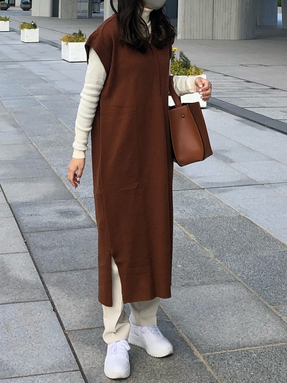 新品 ZARA ニット セットアップ ロングベスト org.jpg