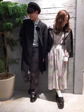 「HARE（ハレ）のアイテム（ステンカラーコート）」を使った、mdkさん（レディース・156cm）の冬コーディネート