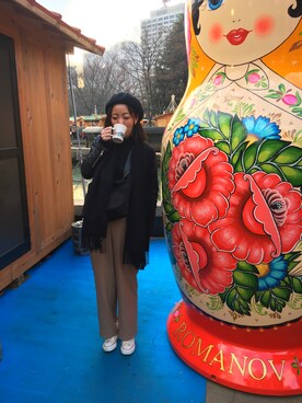 「N.（N. Natural Beauty Basic）（エヌエヌナチュラルビューティーベーシック）のアイテム（ライダースジャケット）」を使った、sayaさん（レディース・164cm）の冬コーディネート