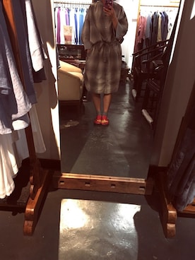 「mercibeaucoup,（メルシーボークー）のアイテム（シャツワンピース）」を使った、麦麦吱吱2929さん（レディース・161cm）の秋コーディネート