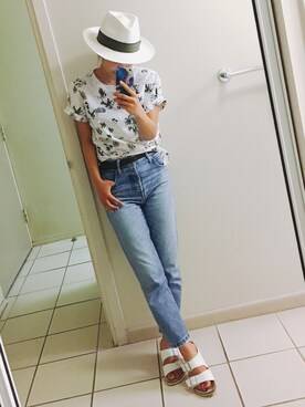 「お買い物」｜「アイテム（サンダル）」を使った、YUKIさん（レディース・158cm）の春コーディネート