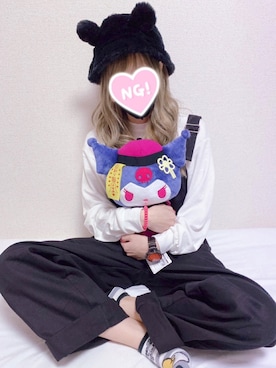 「SpRay（スプレイ）のアイテム（オールインワン・サロペット）」を使った、 gumiさん（レディース・155cm）の冬コーディネート