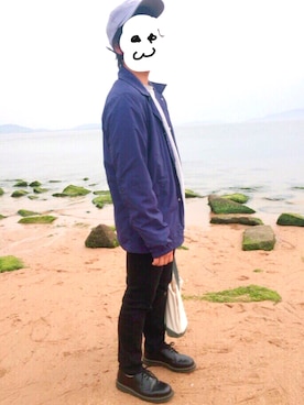 「海」｜「アイテム（その他アウター）」を使った、kobayanさん（メンズ・159cm）の春コーディネート