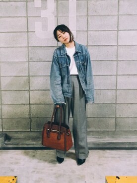 「コーディネート」｜「アイテム（ブーティ）」を使った、NAOさん（レディース・152cm）の春コーディネート