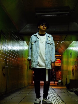 「MISBHV（ミスビヘイブ）のアイテム（ジャケット/アウター）」を使った、RYOCHINさん（メンズ・174cm）の春コーディネート
