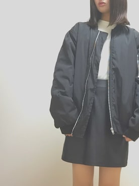 「DHOLIC（ディーホリック）のアイテム（ブルゾン）」を使った、ㅅㅁさん（レディース・158cm）の秋コーディネート