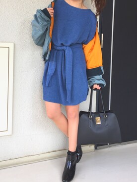 「FURLA（フルラ）のアイテム（トートバッグ、ブラック系）」を使った、やまきゃわさん（レディース・157cm）の秋コーディネート