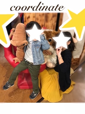 「きょうだい」｜「アイテム（スウェット）」を使った、yukahanaさん（キッズ・100cm）の秋コーディネート