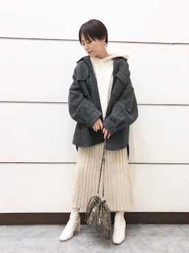 「LOWRYS FARM（ローリーズファーム）のストレッチヒールブーツ　851418（ブーツ）」を使った、Akihooooo!さん（レディース・153cm）の秋コーディネート