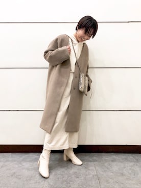 「LOWRYS FARM（ローリーズファーム）のストレッチヒールブーツ　851418（ブーツ）」を使った、Akihooooo!さん（レディース・153cm）の秋コーディネート