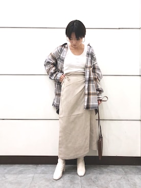 「LOWRYS FARM（ローリーズファーム）のストレッチヒールブーツ　851418（ブーツ）」を使った、Akihooooo!さん（レディース・153cm）の秋コーディネート