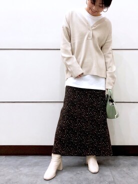 「LOWRYS FARM（ローリーズファーム）のストレッチヒールブーツ　851418（ブーツ）」を使った、Akihooooo!さん（レディース・153cm）の秋コーディネート