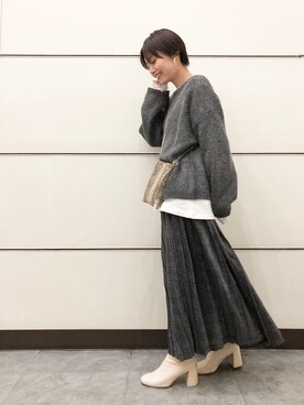 「LOWRYS FARM（ローリーズファーム）のストレッチヒールブーツ　851418（ブーツ）」を使った、Akihooooo!さん（レディース・153cm）の秋コーディネート