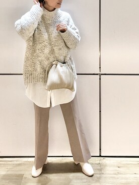 「LOWRYS FARM（ローリーズファーム）のストレッチヒールブーツ　851418（ブーツ）」を使った、Akihooooo!さん（レディース・153cm）の冬コーディネート