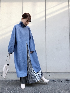 「LOWRYS FARM（ローリーズファーム）のストレッチヒールブーツ　851418（ブーツ）」を使った、Akihooooo!さん（レディース・153cm）の冬コーディネート