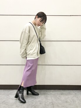 「LOWRYS FARM（ローリーズファーム）のストレッチヒールブーツ　851418（ブーツ）」を使った、Akihooooo!さん（レディース・153cm）の冬コーディネート