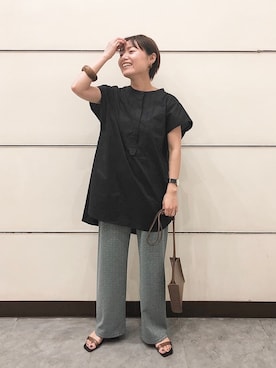 「LOWRYS FARM（ローリーズファーム）のウッドバングル　880326（バングル/リストバンド）」を使った、Akihooooo!さん（レディース・153cm）の春コーディネート