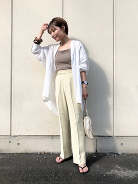 「LOWRYS FARM（ローリーズファーム）のウッドバングル　880326（バングル/リストバンド）」を使った、Akihooooo!さん（レディース・153cm）の夏コーディネート