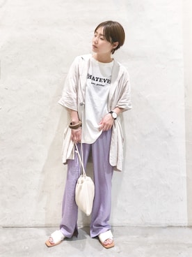 「RAGEBLUE（レイジブルー）のアイテム（バングル/リストバンド）」を使った、Akihooooo!さん（レディース・153cm）の夏コーディネート