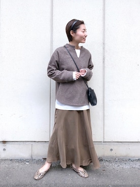 「キーネック」｜「アイテム（その他シューズ）」を使った、Akihooooo!さん（レディース・153cm）の秋コーディネート