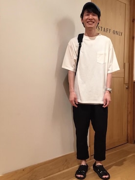 「Gramicci（グラミチ）のアイテム（バッグ）」を使った、コーエン かきぬまさん（メンズ・167cm）の夏コーディネート
