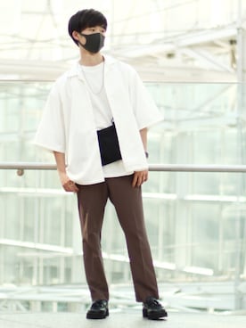 「STUDIOUS（ステュディオス）のアイテム（パンツ）」を使った、RIKUさん（メンズ・171cm）の夏コーディネート