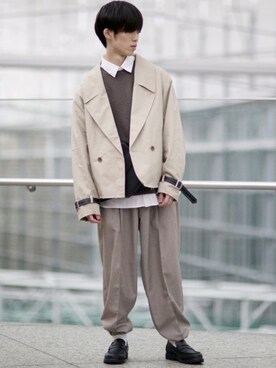 「shiki tokyo（シキトウキョウ）のアイテム（ブルゾン）」を使った、RIKUさん（メンズ・171cm）の秋コーディネート