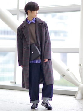 「WYM LIDNM（ウィム バイ リドム）のMILANO RIB HEAVY WEIGHT PO KNIT（ニット/セーター）」を使った、RIKUさん（メンズ・171cm）の秋コーディネート