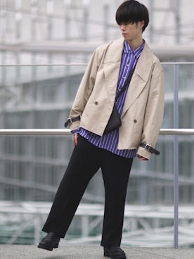 「shiki tokyo（シキトウキョウ）のアイテム（ブルゾン）」を使った、RIKUさん（メンズ・171cm）の秋コーディネート