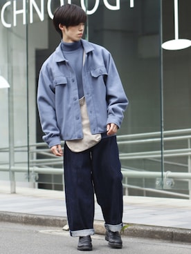 「STUDIOUS（ステュディオス）のアイテム（トップス）」を使った、RIKUさん（メンズ・171cm）の秋コーディネート