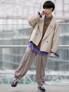 「shiki tokyo（シキトウキョウ）のアイテム（ブルゾン）」を使った、RIKUさん（メンズ・171cm）の秋コーディネート